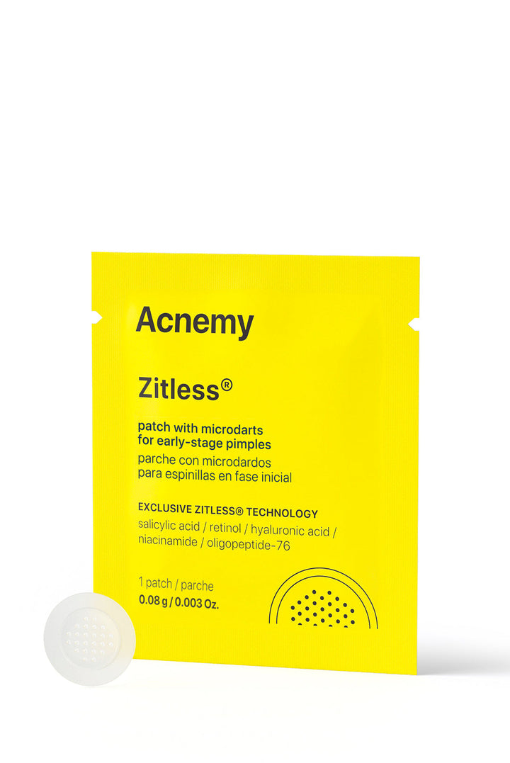 Acnemy ZITLESS® 𝗽𝗮𝘁𝗰𝗵 𝘄𝗶𝘁𝗵 𝗠𝗶𝗰𝗿𝗼𝗱𝗮𝗿𝘁𝘀 𝗙𝗼𝗿 𝗘𝗮𝗿𝗹𝘆-𝘀𝘁𝗮𝗴𝗲 𝗣𝗶𝗺𝗽𝗹𝗲𝘀