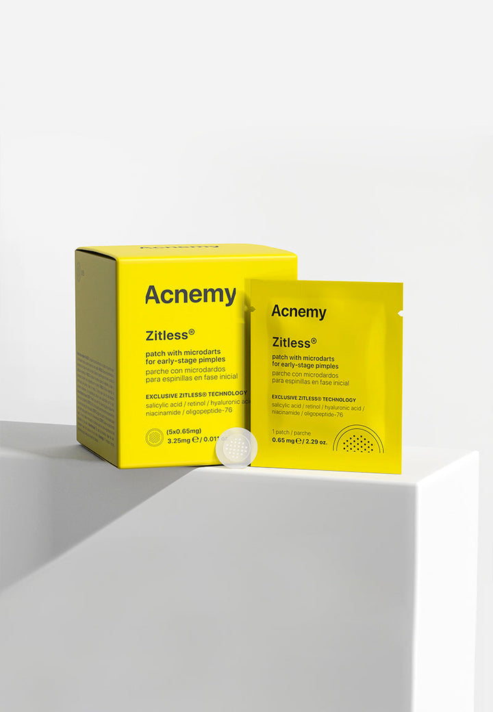 Acnemy ZITLESS® 𝗽𝗮𝘁𝗰𝗵 𝘄𝗶𝘁𝗵 𝗠𝗶𝗰𝗿𝗼𝗱𝗮𝗿𝘁𝘀 𝗙𝗼𝗿 𝗘𝗮𝗿𝗹𝘆-𝘀𝘁𝗮𝗴𝗲 𝗣𝗶𝗺𝗽𝗹𝗲𝘀